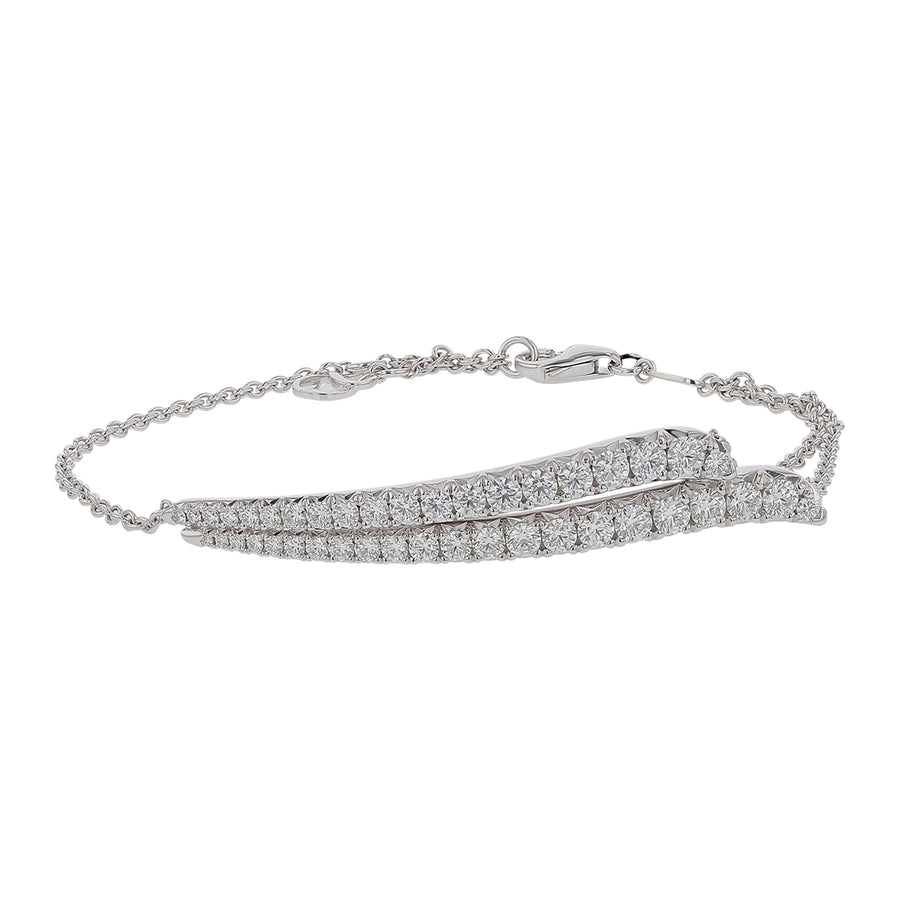 Vela 1.30-1.40Ct Diamond French Cut Pave Bracelet in 18k White Gold, 7"
