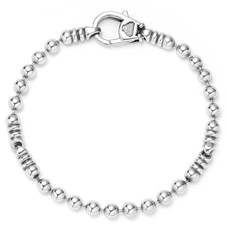 Anthem Ball Chain Two Station Chain Bracelet in Sterling Silver, Size 7.5