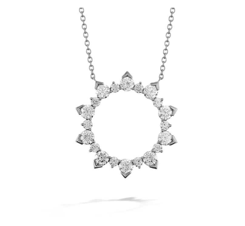 Aerial Eclipse 1.70-1.80Ct Diamond Necklace on Chain in 18K White Gold, 18in