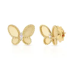 Jasmine 0.09ct Diamond Butterfly Stud Earrings in 18K Yellow Gold