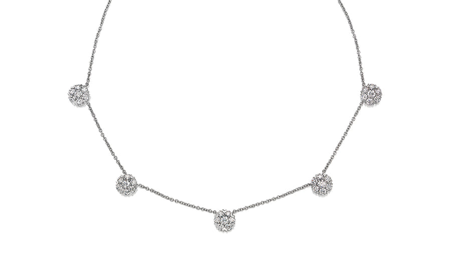 4.23ct Diamond Station Necklace in Platinum
