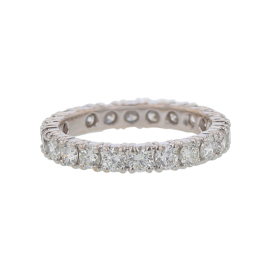 1.35ct Diamonds Eternity Band in 18K White Gold, Size 5.5