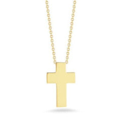 Tiny Treasures Cross Pendant in 18K Yellow Gold, 18" chain