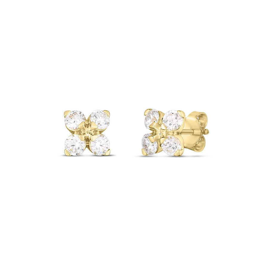 Love in Verona Diamond Stud Earrings in 18K Yellow Gold, 10x10mm