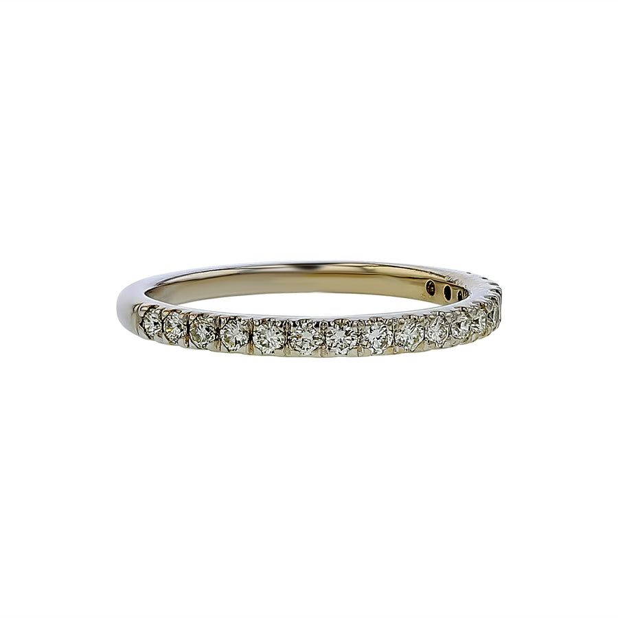 0.25ct Diamond Partway Wedding Band in 14K White Gold, size 5.25