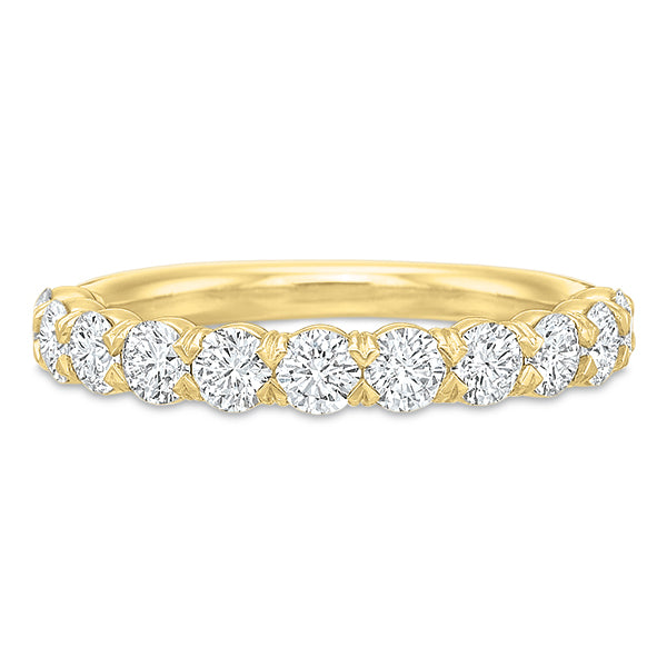 Silk Prong 2.00ct Diamond Partway Band in 18K Yellow Gold, size 6