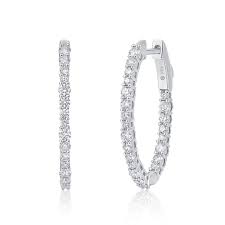 Perfect Diamond 1.00ct Diamond Inside Out Hoop Earrings in 18K White Gold