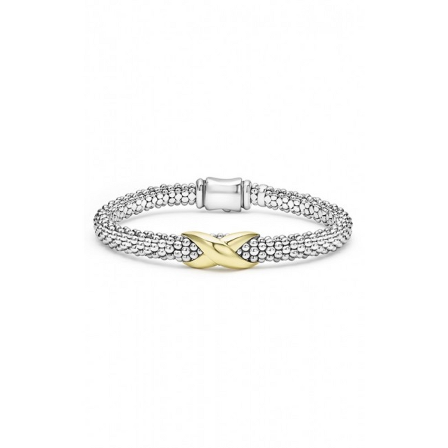 Embrace X Rope Bracelet in 18K Yellow Gold and Sterling Silver size 7
