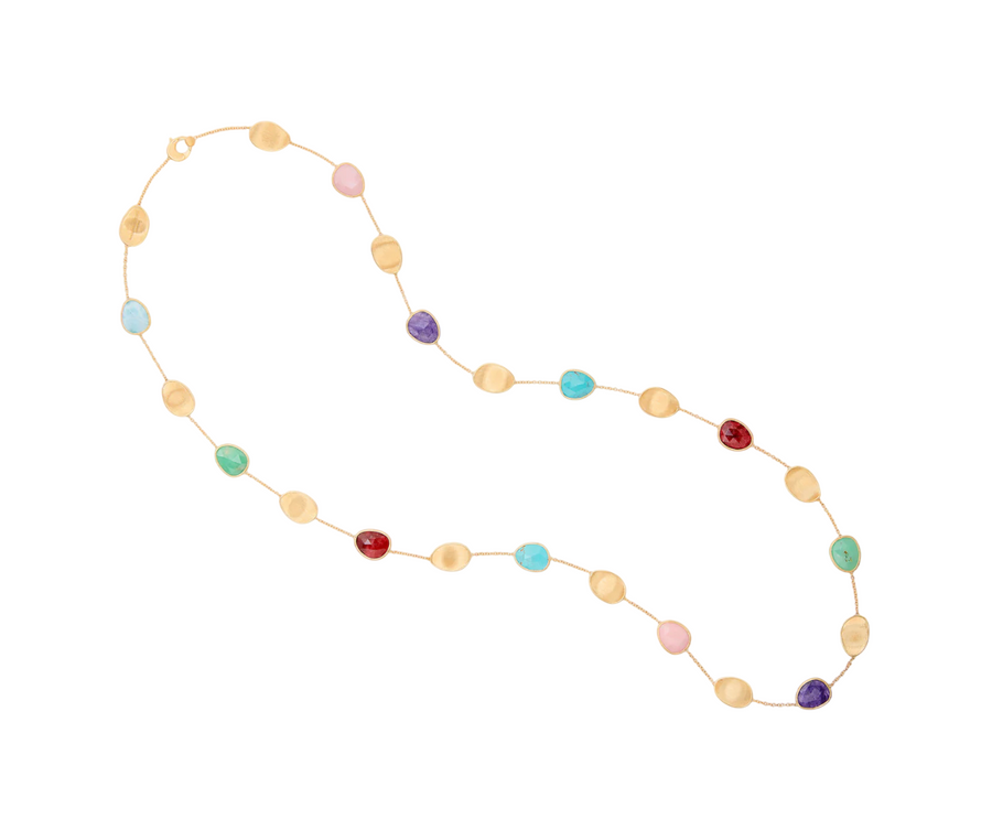 Lunaria Mixed Stone Necklace 18K Yellow Gold, 36"