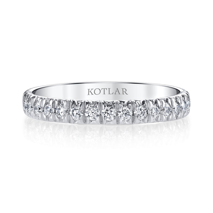 Artisan Pave 0.55ct Round Diamonds French Cut Eternity Band in Platinum