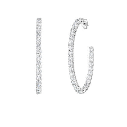 Perfect Diamond 7.45ct Diamond Inside Out Hoop Earrings in 18K White Gold