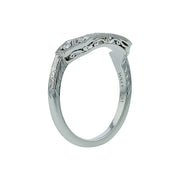 0.10ct Diamond Contour Band in Platinum, size 6.75