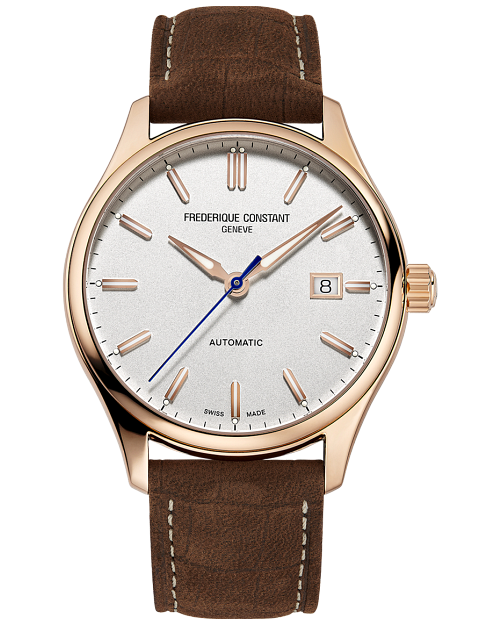 40mm Classics Index Watch with Silver Dial in Rose Tone Stainless Steel, Strap