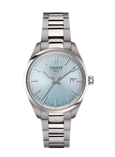 34mm PR 100 Watch with Ice Blue Dial in Stainless Steel, Bracelet