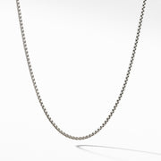 STERLING SILVER 2MM BOX CHAIN SLIDER 36" LARIAT NECKLACE