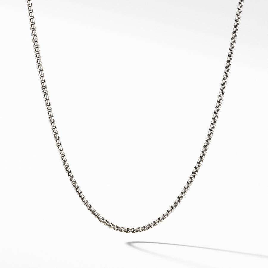 STERLING SILVER 2MM BOX CHAIN SLIDER 36" LARIAT NECKLACE
