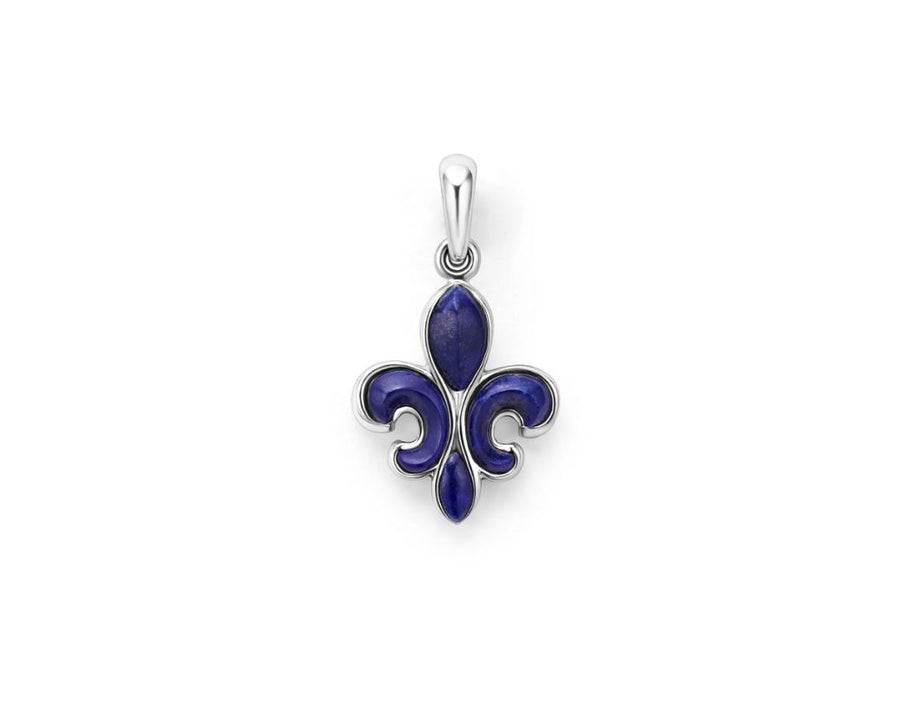 Anthem Lapis Fleur De Lis Pendant in Sterling Silver without chain