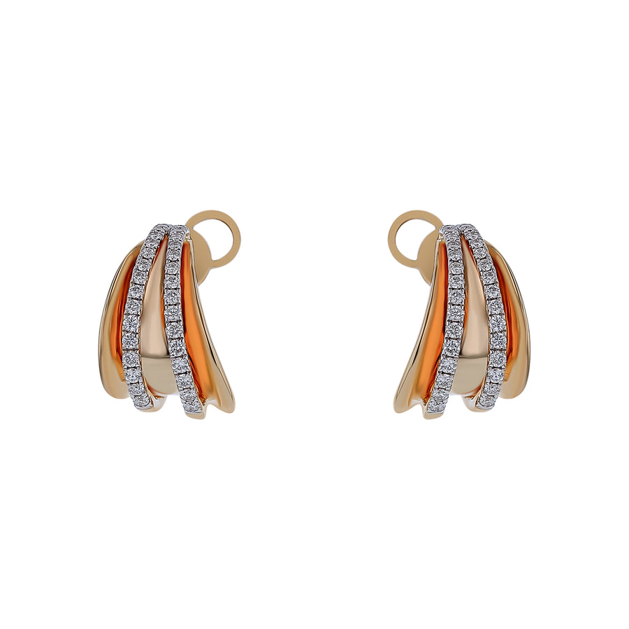 0.62ct Diamond Hoop Earrings in 14K Yellow Gold