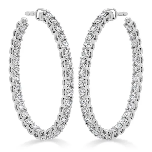 Signature 2.61-2.71ct Diamond GH/VS-SI Oval Hoop Earrings in 18K White Gold