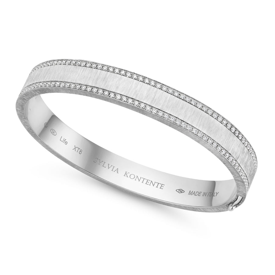 Diamond Bangle Bracelet in 18K White Gold