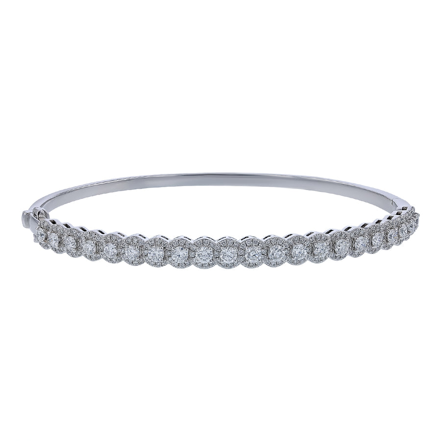 2.00ct Diamond Bangle Bracelet in 14K White Gold
