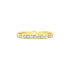 Comfort Fit 0.50ct Diamond Partway Band in 18K Yellow Gold, size 6