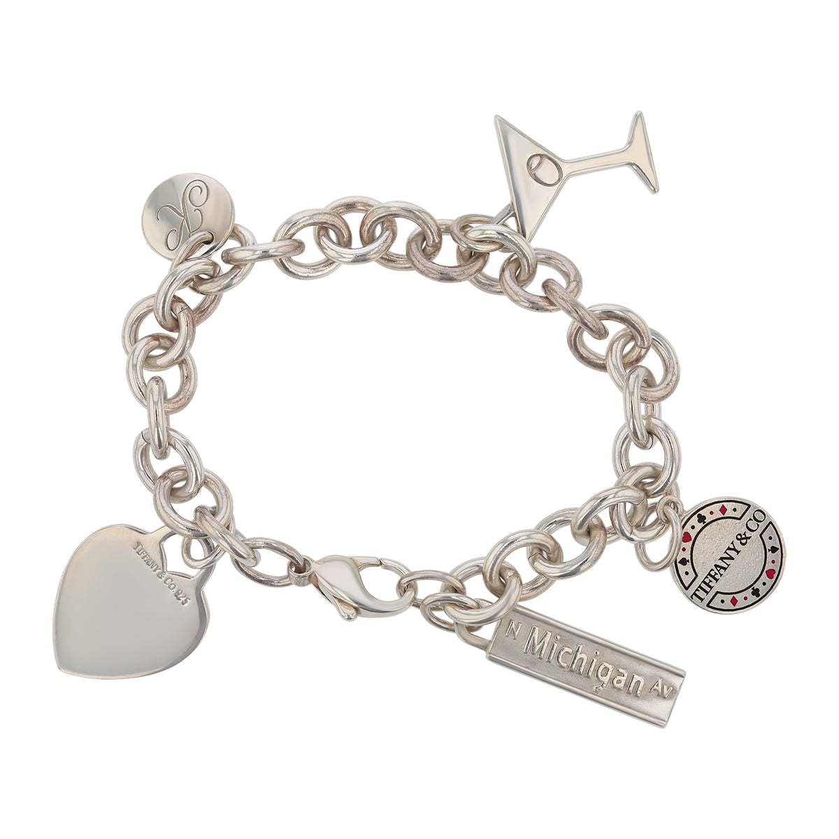 Tiffany & Co. Link Charm Bracelet in Sterling Silver, 7.5in