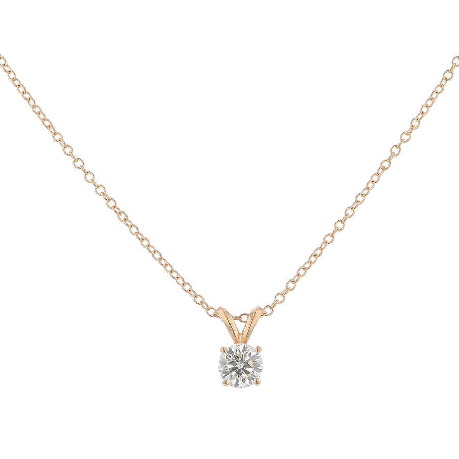 0.57ct Diamond Solitaire Pendant in 14K Yellow Gold, 16"