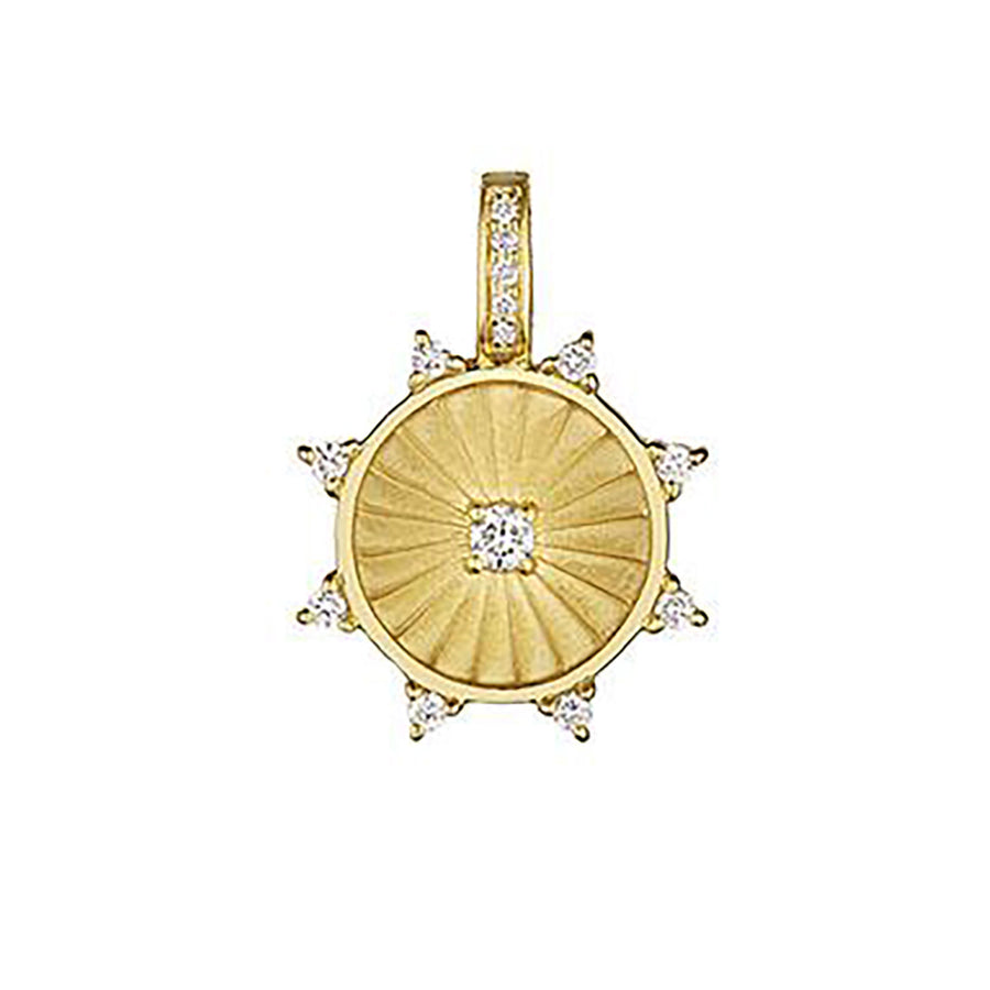 Medallion 0.22ct Diamond Eight Point Wheel Pendant in 18K Yellow Gold, without chain