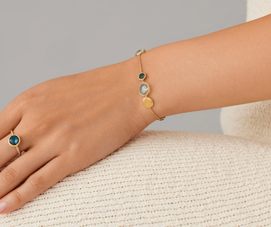 Jaipur Mixed Topaz Bracelet in 18K Yellow Gold, Size 7.25