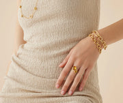 Jaipur Collection 18K Yellow Gold Flat Link Bracelet