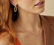 18K Yellow and White Gold Mixed Link Diamond Drop Earrings