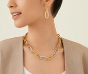 Jaipur 2.32ct Diamond Link Necklace in 18K Yellow and White Gold, 17.75"