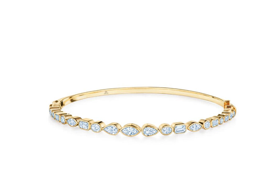 Portofino 1.56ct Diamond Mixed Shape Bangle Bracelet in 18K Yellow Gold