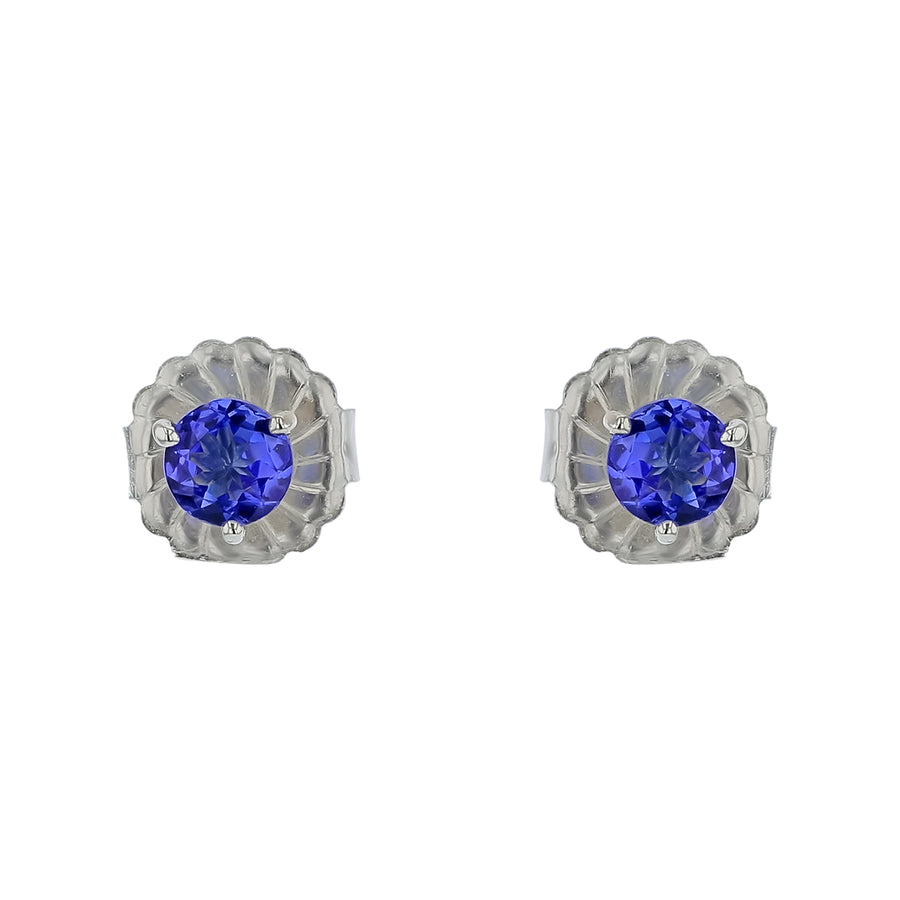 0.62ct Tanzanite "AA" Stud Earrings in 14K White Gold set with Customers Stone