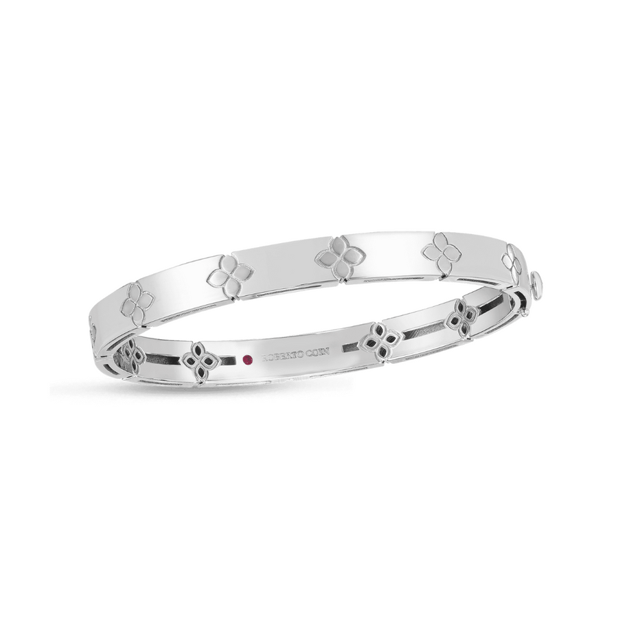 Love in Verona Medium Width Bangle in 18K White Gold