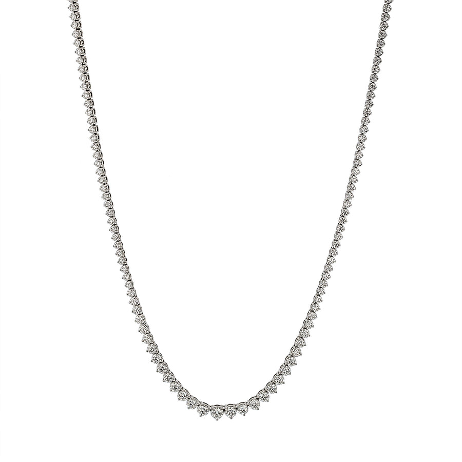 Hearts on Fire Signature 9.88-10.35ct Diamond Graduated Line Necklace in 18K White Gold, 18"