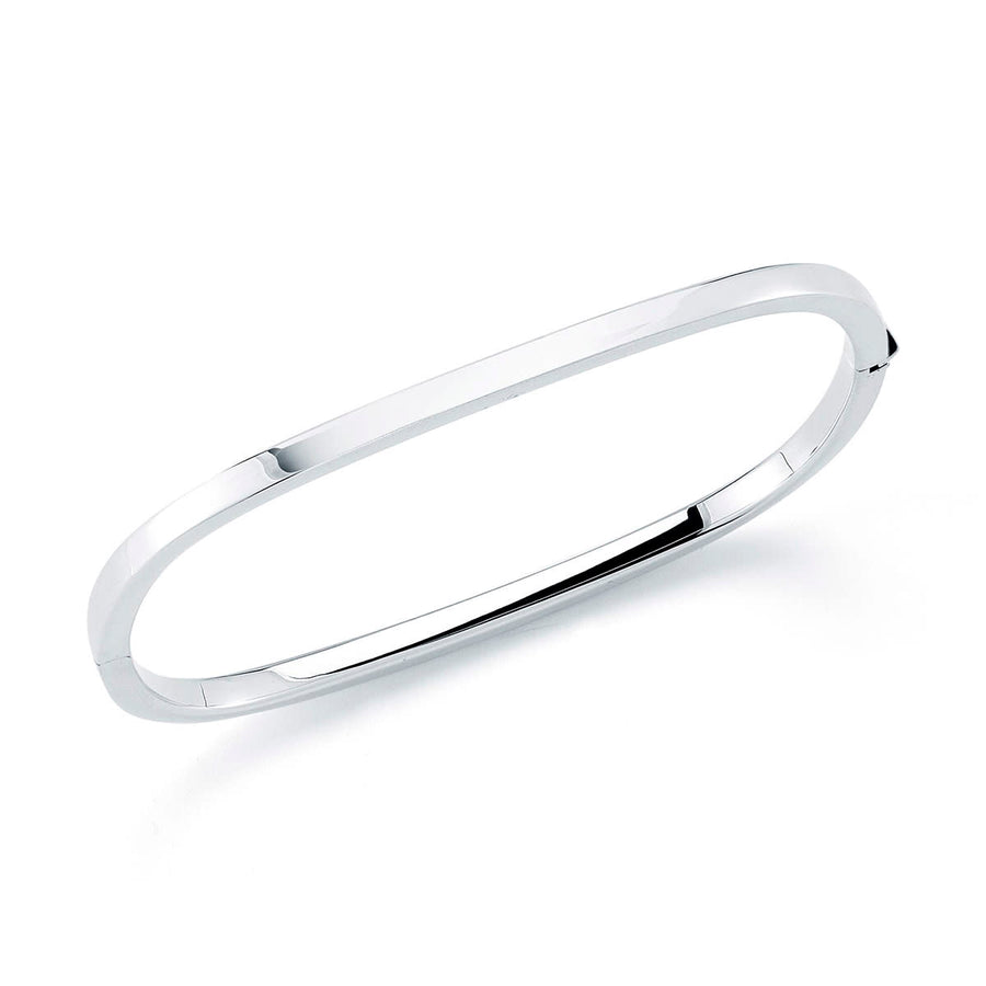 Square Hinged Bracelet in 18K White Gold