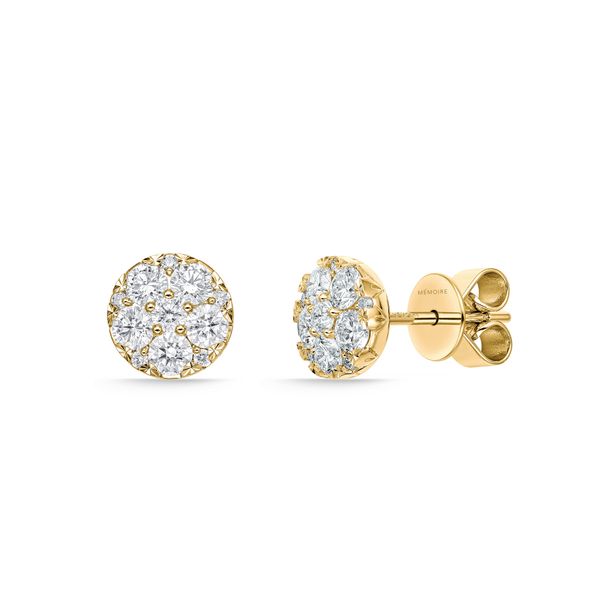 Harmony Diamond Stud Earrings in 18K Yellow Gold