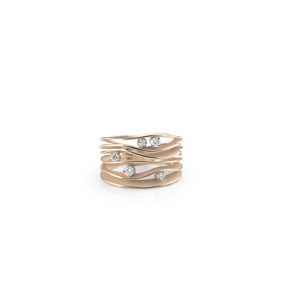 Dune 0.28ct Diamond Ring in 18K Natural Beige Gold, size 7.5