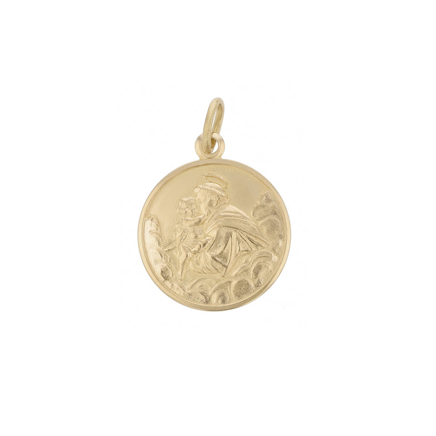 Saint Anthony of Padua Pendant in 18K Yellow Gold, without chain