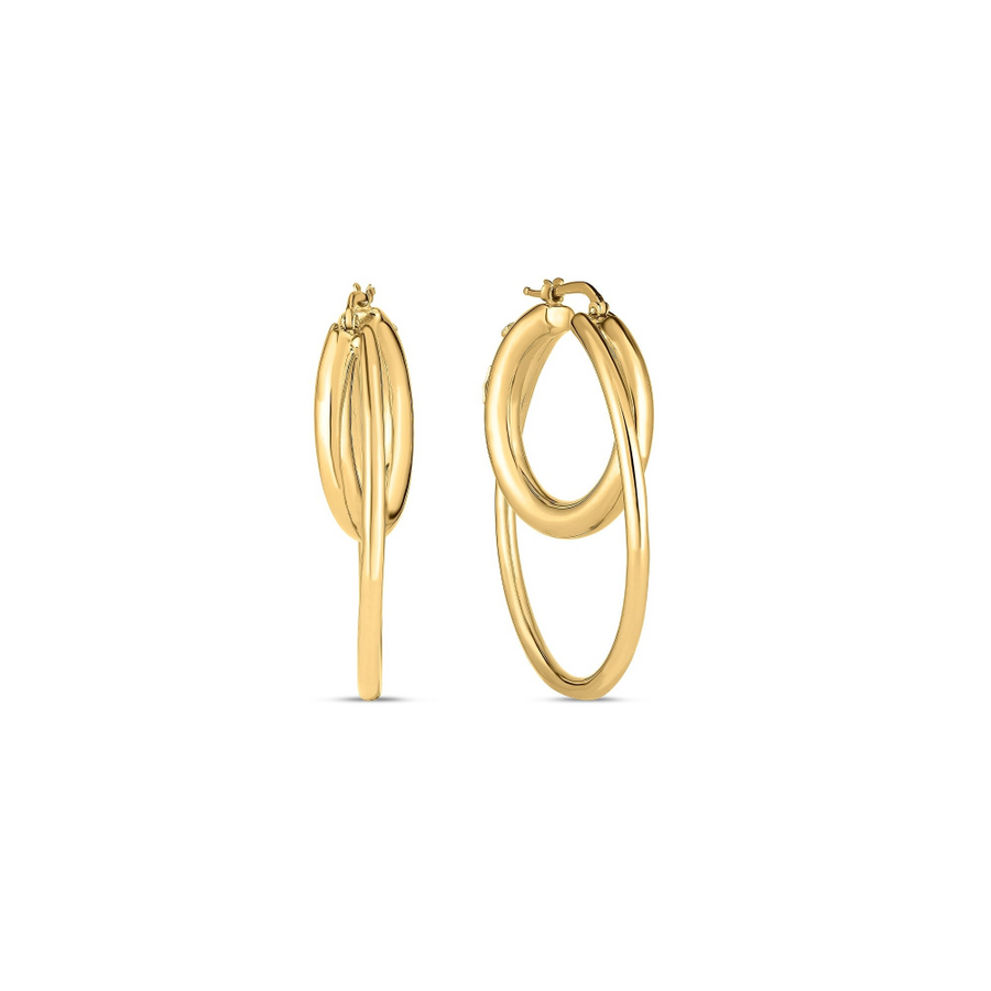 Double Hoop Earrings in 18K Yellow Gold