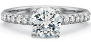 New Aire 0.40ct Diamond Shared Prong Ring Semi Mount in 18K White Gold and Platinum