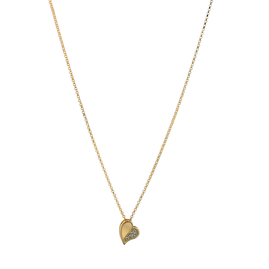 Amorino 0.03ct Diamond Heart Pendant in 18K Yellow Gold, 17" chain