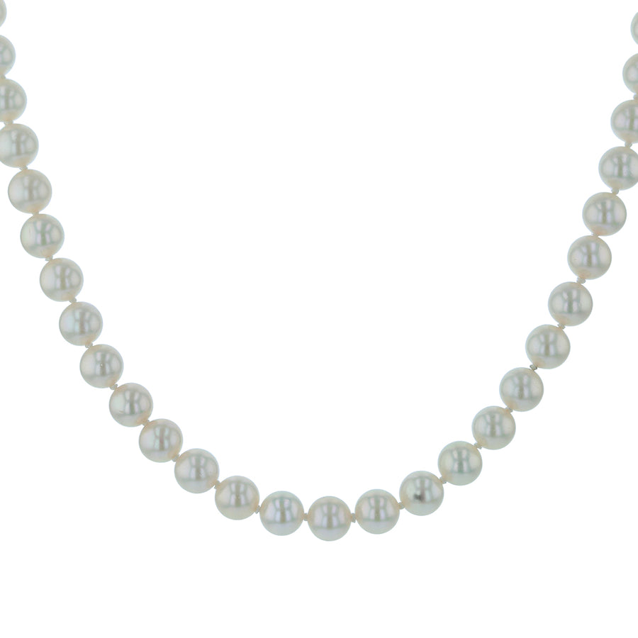 Mikimoto White Rose Cultured Pearl 6.0-6.5mm Necklace in 18K Yellow Gold, 20.5"