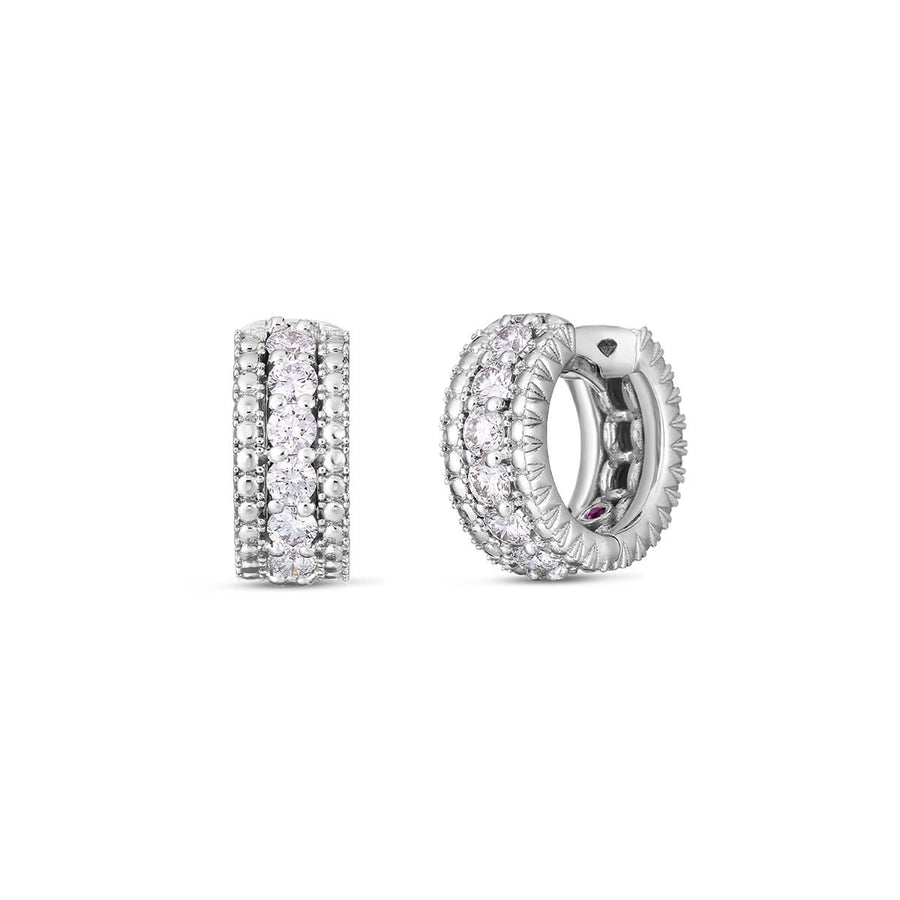 Siena 0.80ct Diamond Huggie Hoop Earrings in 18K White Gold