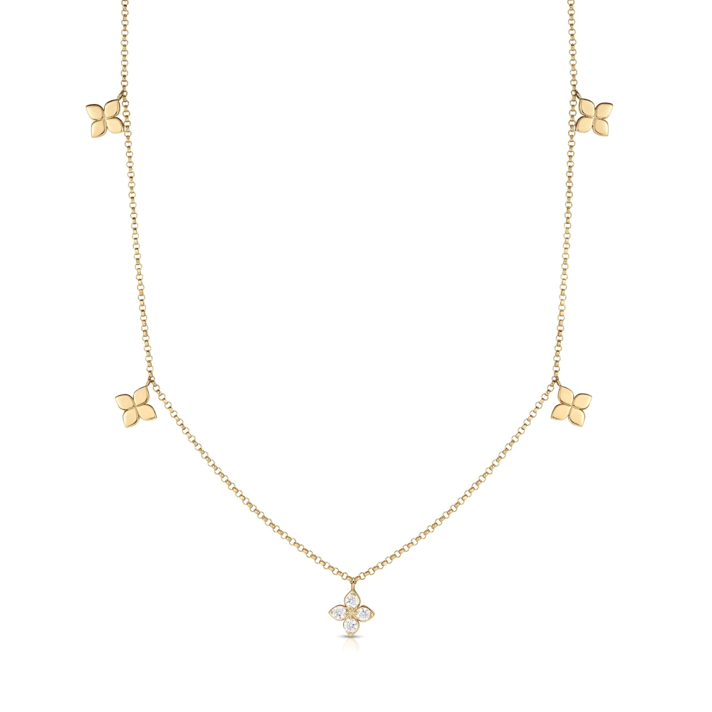 Love by the Inch Diamond Station Necklace in 18K Yellow Gold, 17in