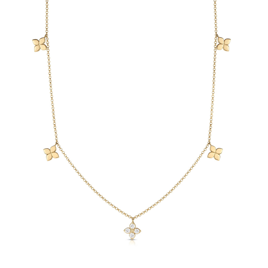 Love by the Inch Diamond Station Necklace in 18K Yellow Gold, 17in