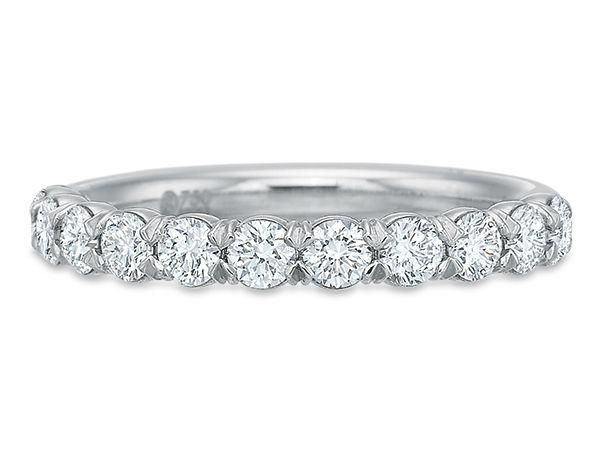 Flush Fit 0.76ct Diamond Partway Band in Platinum, size 6