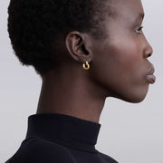 Caviar Gold Heart Huggie Hoop Earrings in 18K Yellow Gold